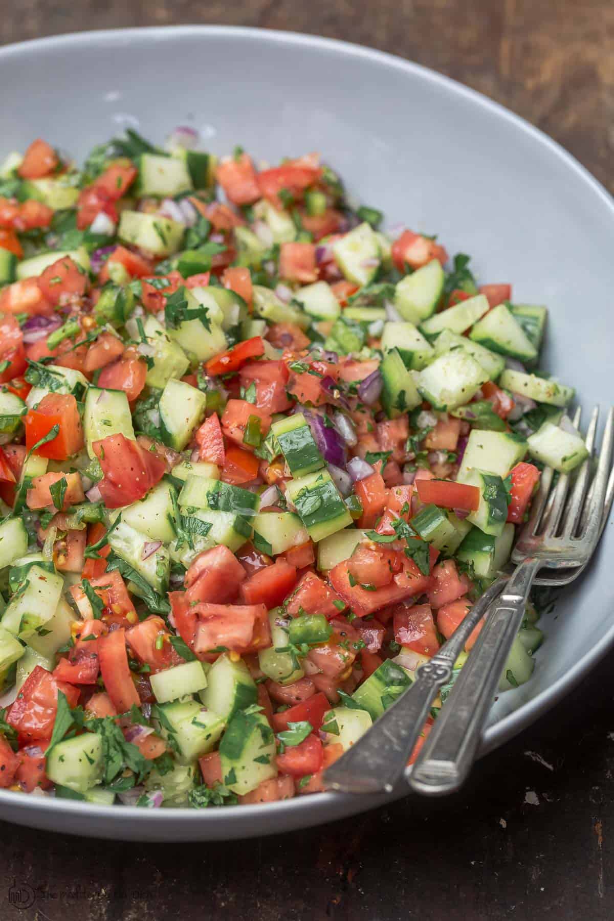 Shirazi Salad: The Easy Persian Cucumber, Tomato & Onion Staple